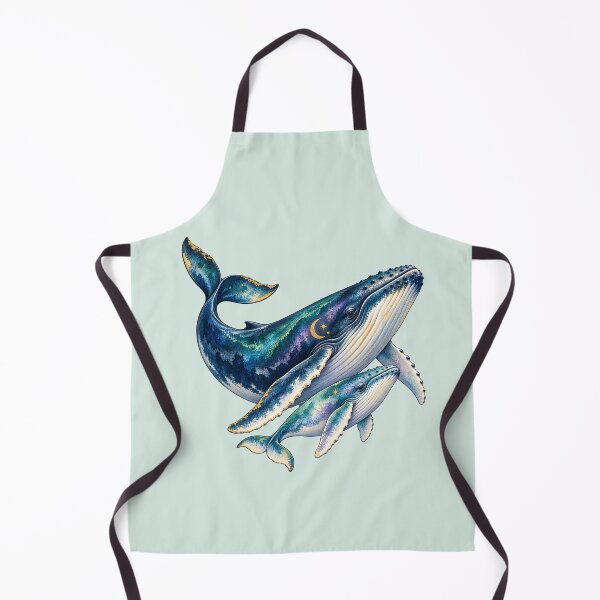 Item preview, Mother and Baby Humpback Whales – Celestial Watercolor Art designed and sold by MAD's Recreation Studio.