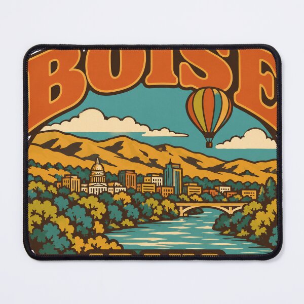 Item preview, Boise Gift - Vintage Boise Idaho Travel Art designed and sold by RedRubyBubble.