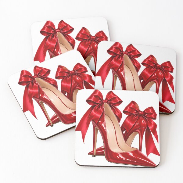Item preview, Glamorous Red High Heels with Satin Bows designed and sold by TinyWeird.
