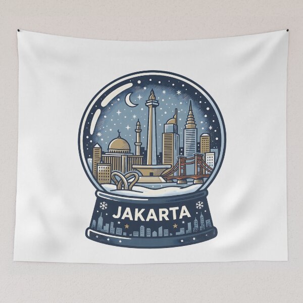 Item preview, Vintage Jakarta Snow Globe Travel Badge designed and sold by k3rstman1.