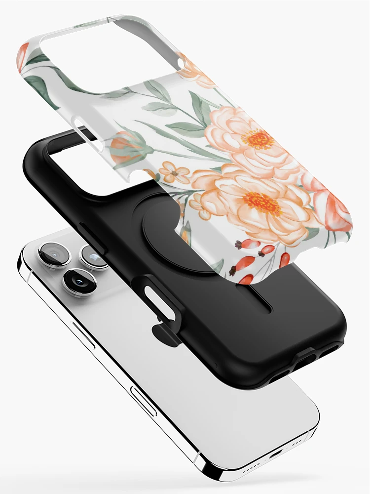 Thumbnail 2 of 4, iPhone Case, Peach Roses designed and sold by ViaARTfactory.