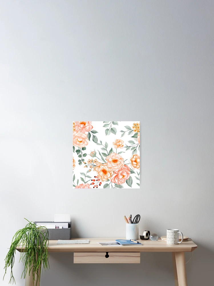Thumbnail 2 of 3, Poster, Peach Roses designed and sold by ViaARTfactory.
