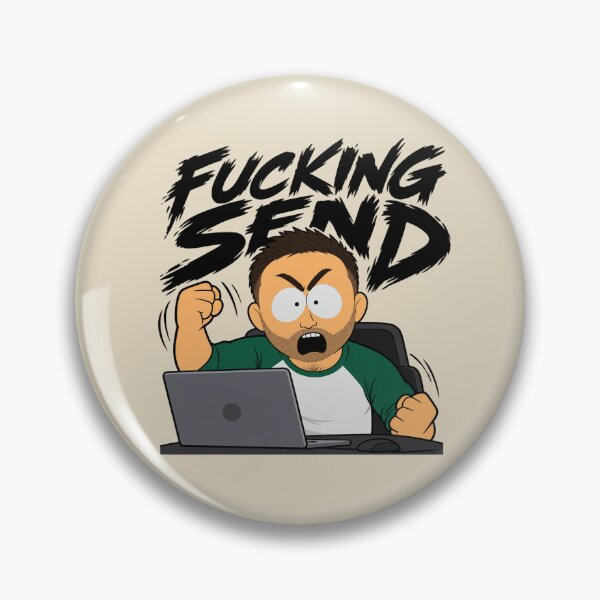 Item preview, Fucking Send Angry Cartoon Stock Trader at Laptop designed and sold by POD DYNASTY | Original Print On Demand T-Shirt Graphics.