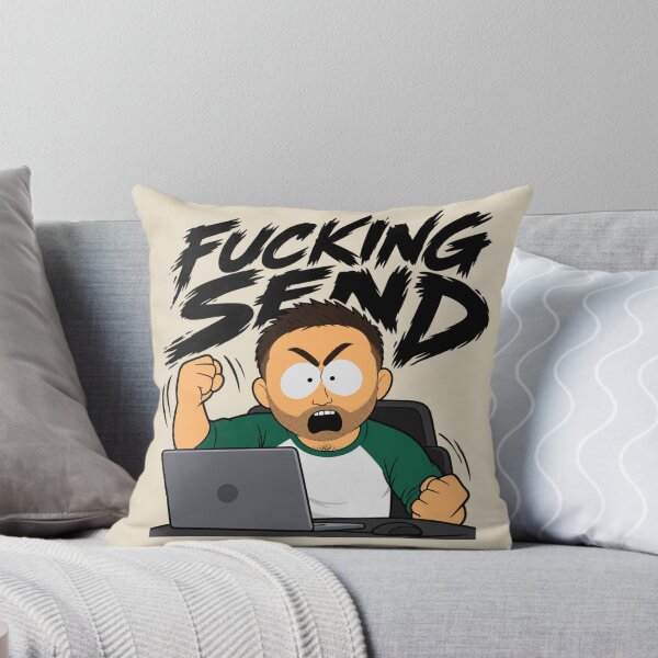 Item preview, Fucking Send Angry Cartoon Stock Trader at Laptop designed and sold by POD DYNASTY | Original Print On Demand T-Shirt Graphics.