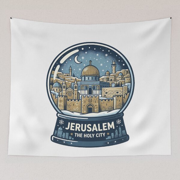 Item preview, Vintage Jerusalem Snow Globe Travel Badge designed and sold by k3rstman1.