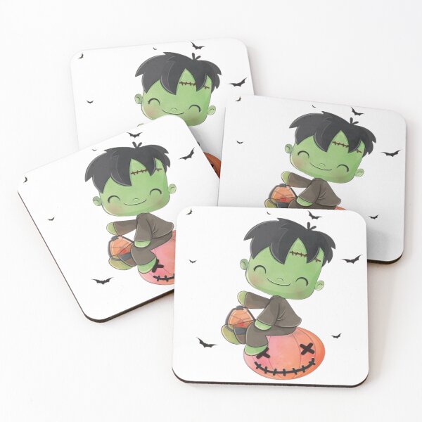 Item preview, Cute Frankenstein Monster Kawaii Halloween Pumpkin designed and sold by DariaOltes.