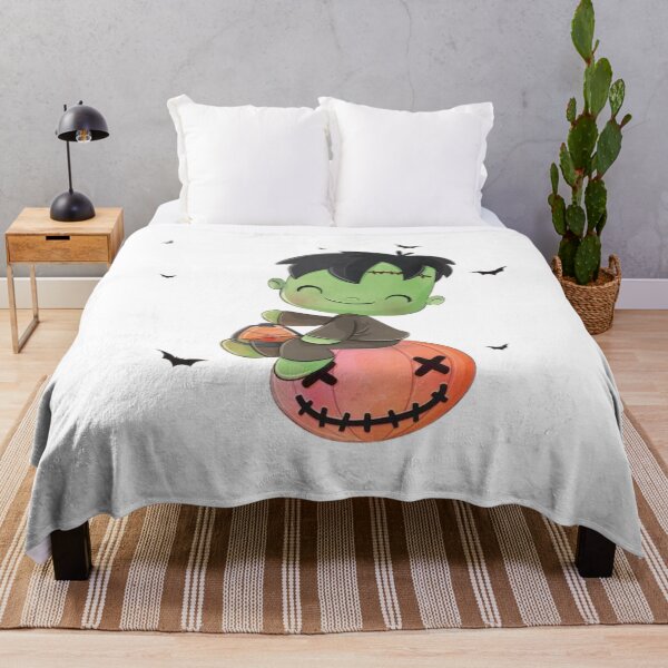 Item preview, Cute Frankenstein Monster Kawaii Halloween Pumpkin designed and sold by DariaOltes.