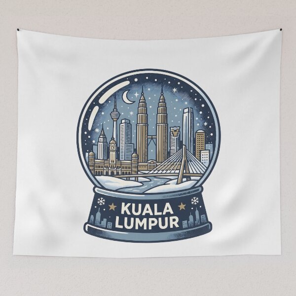 Item preview, Vintage Kuala Lumpur Snow Globe Travel Badge designed and sold by k3rstman1.