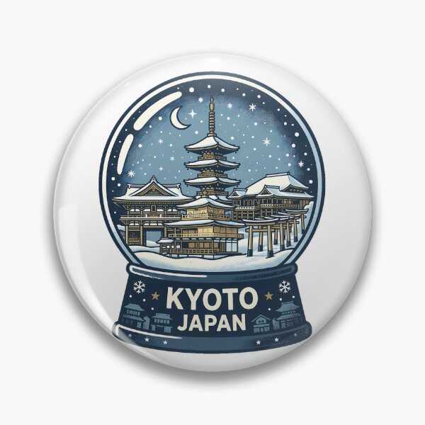 Item preview, Vintage Kyoto Snow Globe Travel Badge designed and sold by k3rstman1.