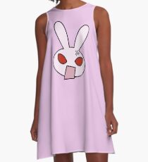 Angry Pinky Bunny A-Line Dress