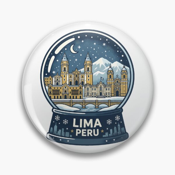 Item preview, Vintage Lima Snow Globe Travel Badge designed and sold by k3rstman1.
