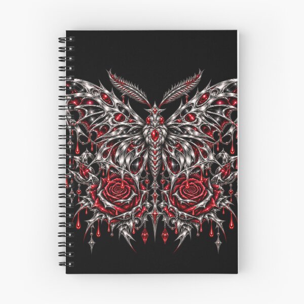 Item preview, Chrome Moth Crimson Roses Gothic Streetwear designed and sold by QUAMULO.
