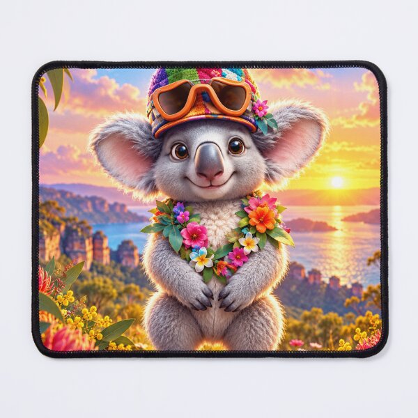 Item preview, Cheerful Koala in a Sunset Garden designed and sold by Sillytoe.