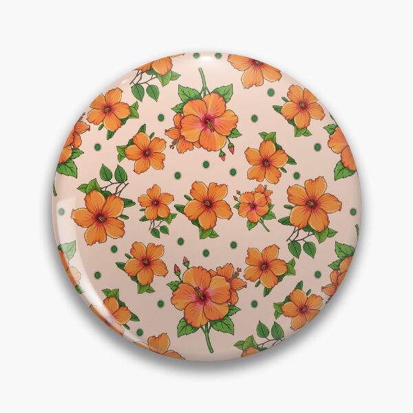 Item preview, orange hibiscus flower pattern designed and sold by EleniA8.