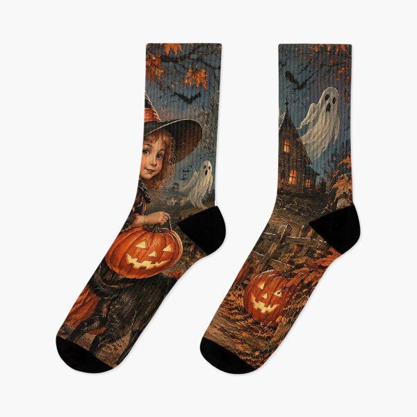 Item preview, Vintage Halloween scene with Witch and other Halloween attributes designed and sold by 4Seasons.