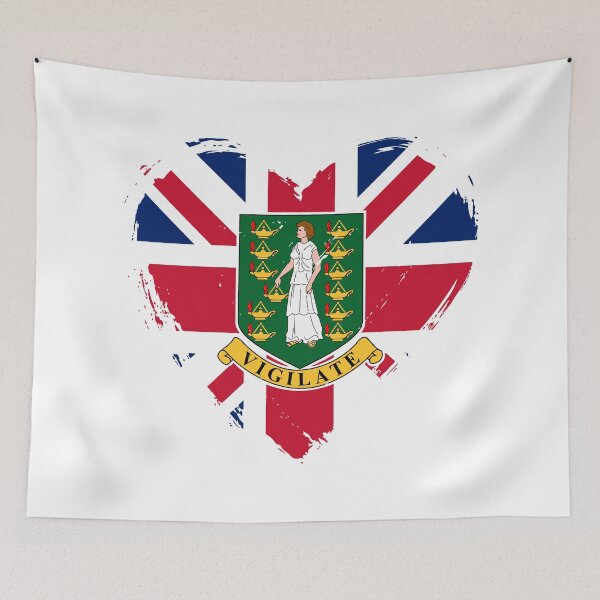 Item preview, Distressed British Virgin Islands Flag Heart VG designed and sold by shitpostee.