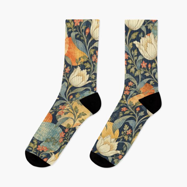 Item preview, William Morris Style Geometric Tulips Pattern designed and sold by Panadis.