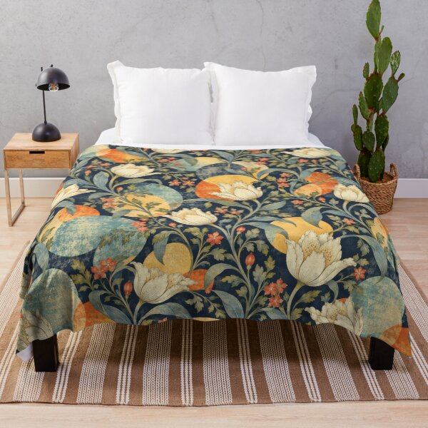 Item preview, William Morris Style Geometric Tulips Pattern designed and sold by Panadis.
