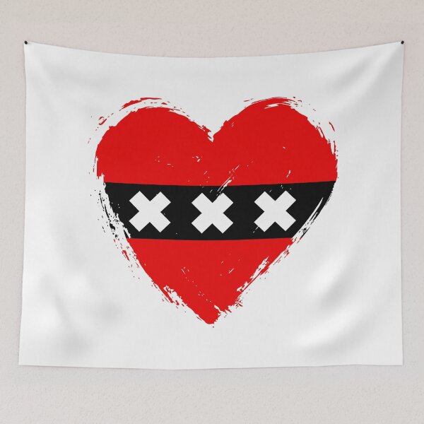 Item preview, Distressed Amsterdam Flag Heart XX designed and sold by shitpostee.