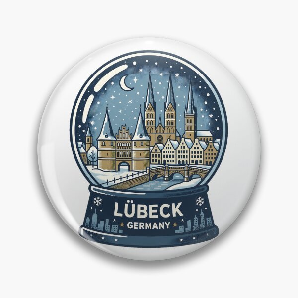 Item preview, Vintage Lübeck Snow Globe Travel Badge designed and sold by k3rstman1.