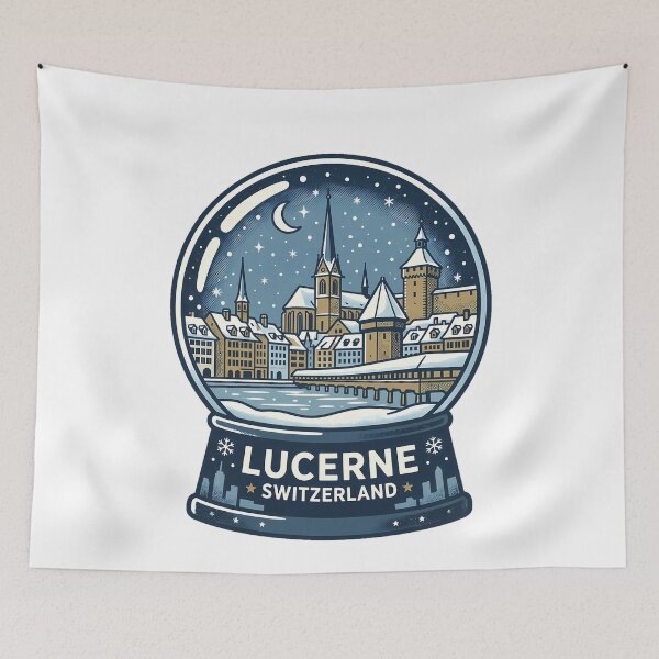 Item preview, Vintage Lucerne Snow Globe Travel Badge designed and sold by k3rstman1.