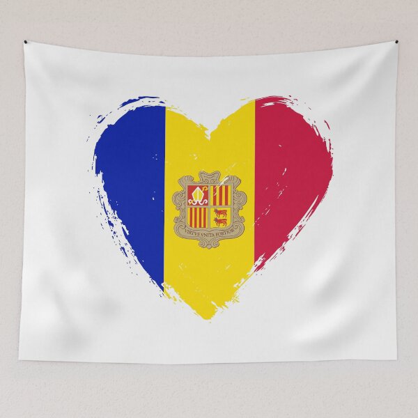 Item preview, Distressed Andorra Flag Heart AD designed and sold by shitpostee.