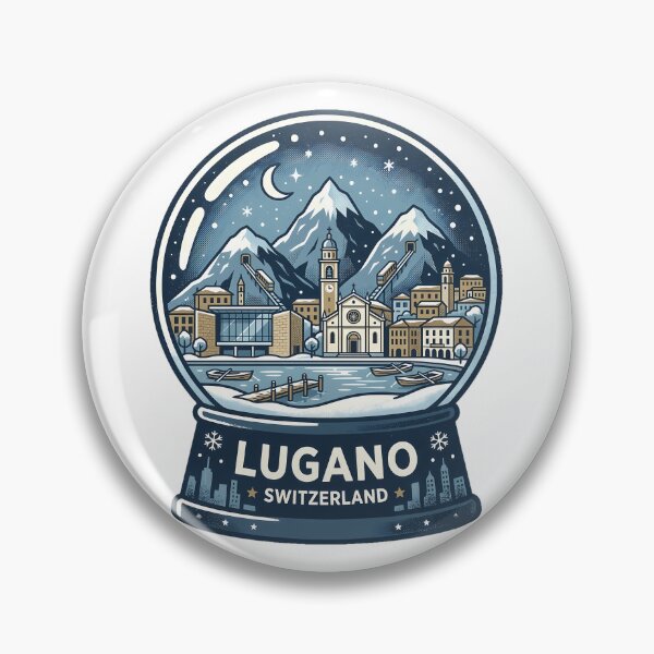 Item preview, Vintage Lugano Snow Globe Travel Badge designed and sold by k3rstman1.