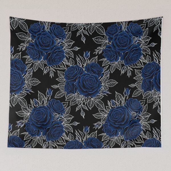 Item preview, Elegant Midnight Blue Roses Floral Pattern designed and sold by Owcomm.