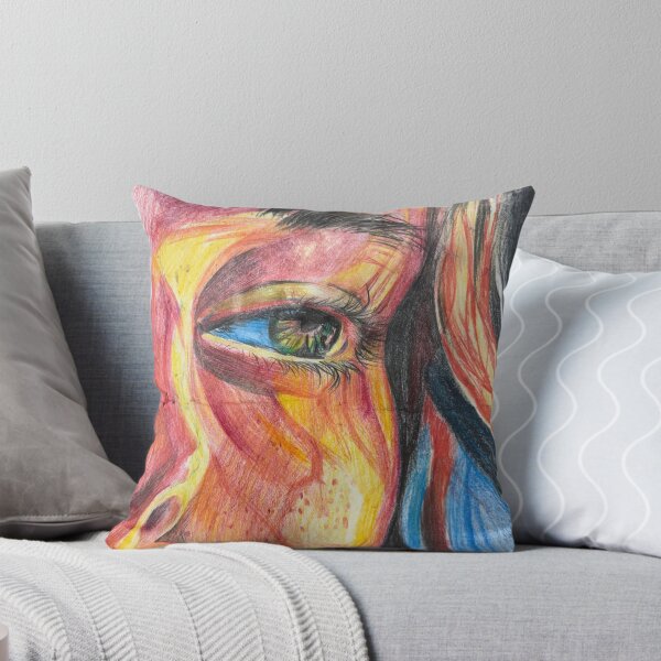 Item preview, Fiery Eye Study – Colorful Colored Pencil Eye Drawing Wall Art designed and sold by albertmama.