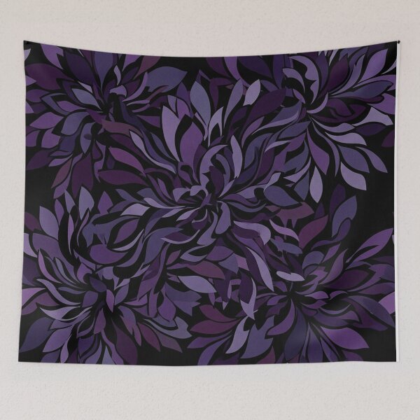 Item preview, Dark Purple Floral Botanical Dahlia Pattern designed and sold by Owcomm.
