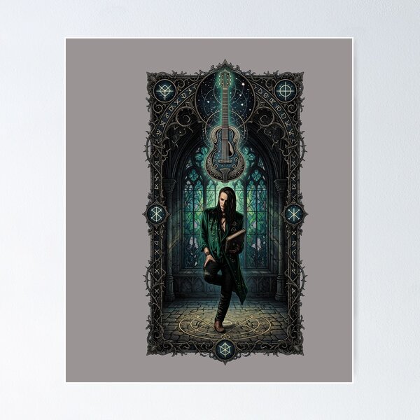 Item preview, Man Leaning by Guitar Wall Art Print-61 designed and sold by LisaSchon.