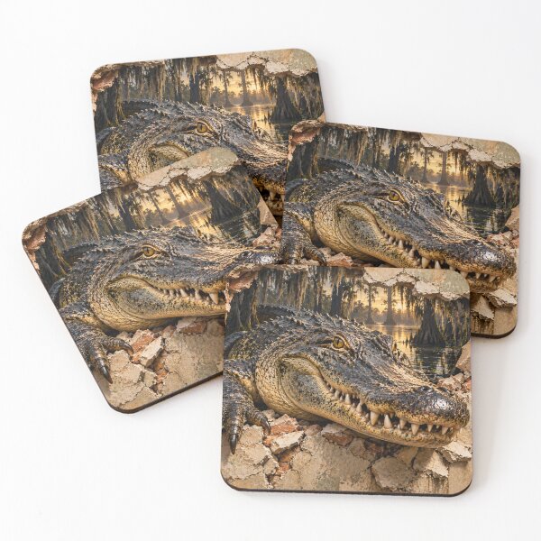 Item preview, Alligator Breaking Through Wall – 3D Bayou Illusion designed and sold by GSizzle1.