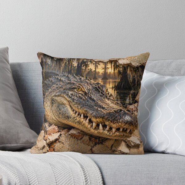 Item preview, Alligator Breaking Through Wall – 3D Bayou Illusion designed and sold by GSizzle1.