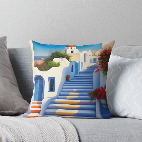 Item preview, Blue Stairway to the Sea – Mediterranean Island Dreams designed and sold by tambanow.