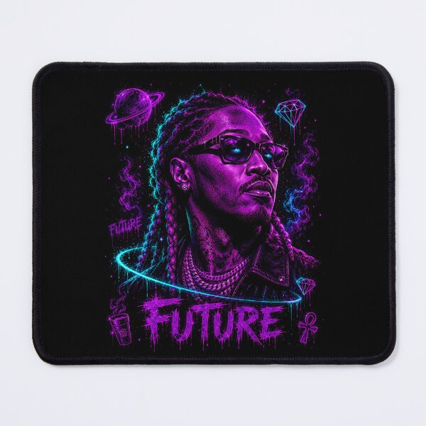 Item preview, Future Cosmic Neon Sunglasses Portrait designed and sold by JMS-Artvintage.