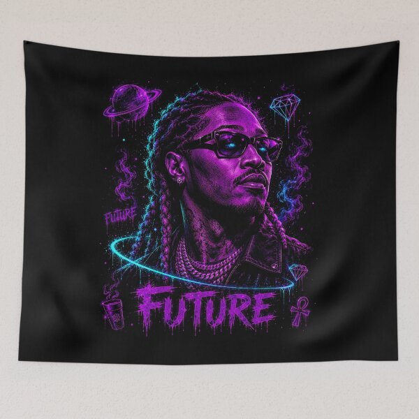 Item preview, Future Cosmic Neon Sunglasses Portrait designed and sold by JMS-Artvintage.