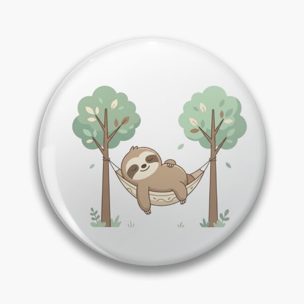 Item preview, Cute Kawaii Sloth Sleeping in Hammock Illustration designed and sold by ajamzbox.