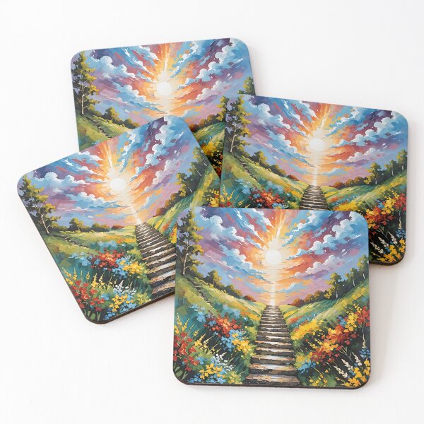 Item preview, Steps Toward the Sun on a Colorful Impressionist Garden Path designed and sold by tambanow.