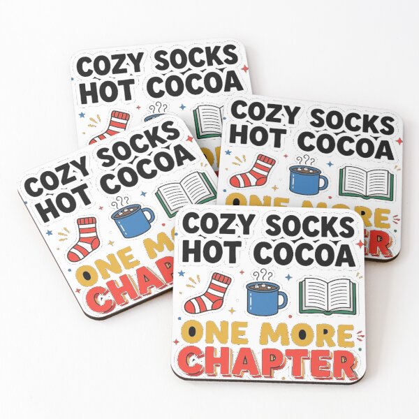 Item preview, Cozy Socks, Hot Cocoa, One More Chapter - Reader Gift Sticker designed and sold by Stickerbynp1.