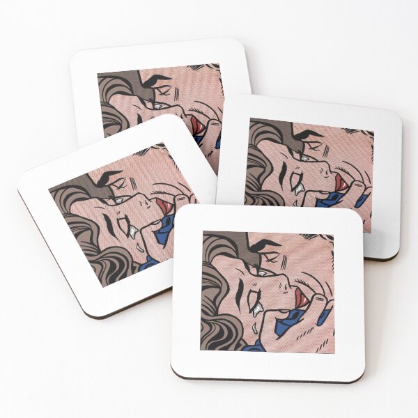 Item preview, Vintage Romance Comic Brunette Couple Kissing Retro Pop Art designed and sold by whimseyangel.