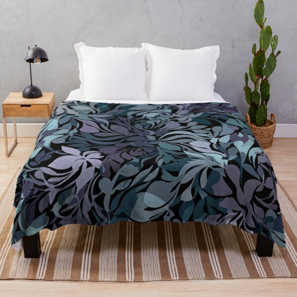 Item preview, Dark Blue Botanical Floral Pattern Artwork designed and sold by Owcomm.