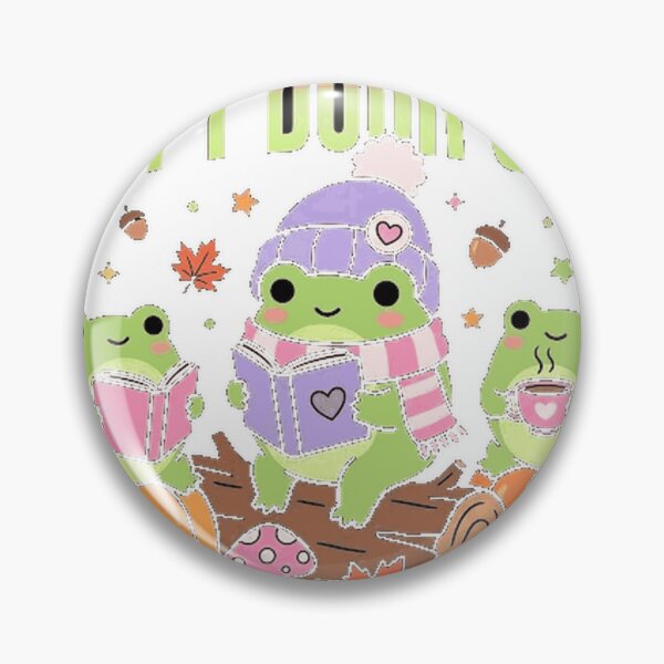 Item preview, Hoppy Book Club, frogs in Autumn reading Sticker designed and sold by fine line.