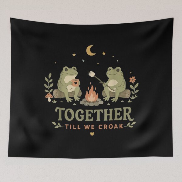 Item preview, Cute Frog Couple Campfire Romance Together Till We Croak  designed and sold by sanasoniro.