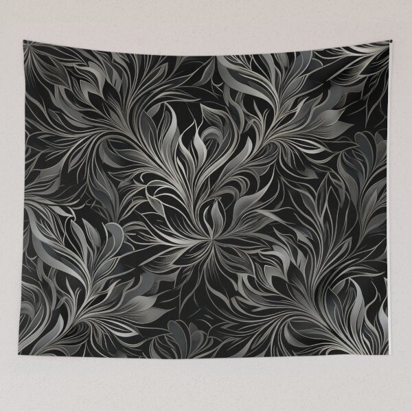 Item preview, Dark Silver Elegant Floral Leaf Pattern    designed and sold by Owcomm.