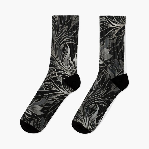 Item preview, Dark Silver Elegant Floral Leaf Pattern    designed and sold by Owcomm.