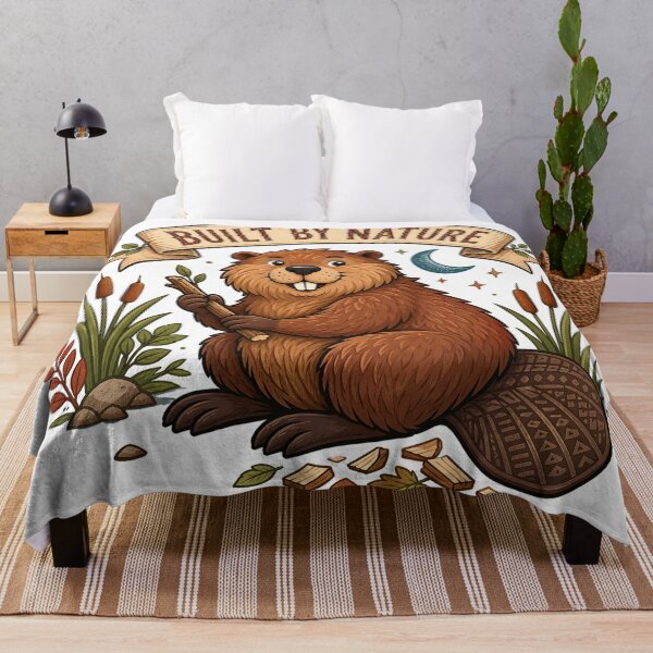 Item preview, Built by Nature Cute Beaver Woodland Wildlife Outdoor Design designed and sold by inkoutninja.