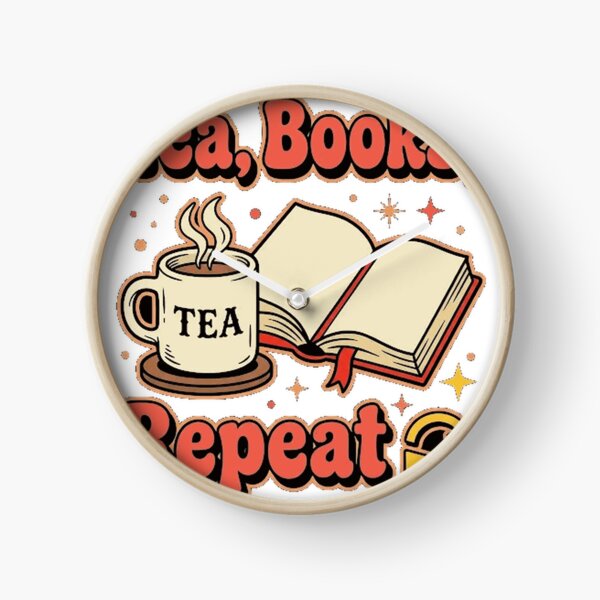 Item preview, Tea, Books, Repeat - Cute Retro Design Sticker designed and sold by gidget-gadget.