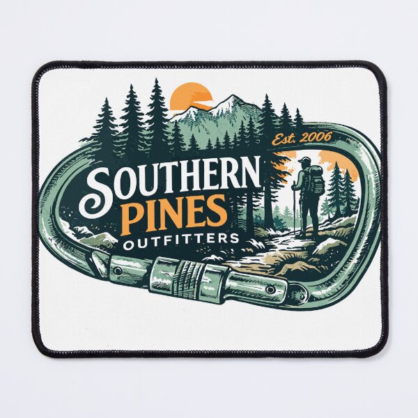 Item preview, Southern Pines Outfitters Carabiner Outdoor Poster designed and sold by Matinez Pink.