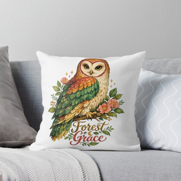 Item preview, Forest Grace Owl Floral Woodland Cottagecore Nature Design designed and sold by inkoutninja.