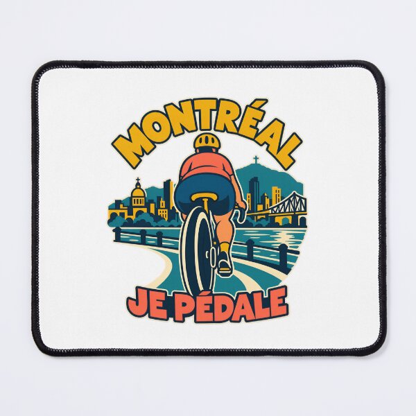 Item preview, Montreal Je Pedale Riverside Cyclist designed and sold by Fenay Designs.